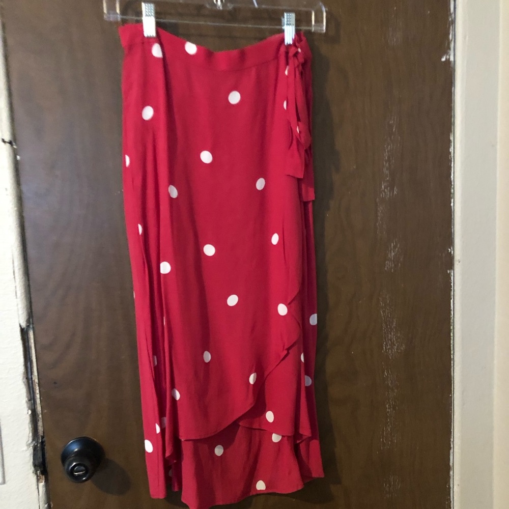Polka dot midi skirt